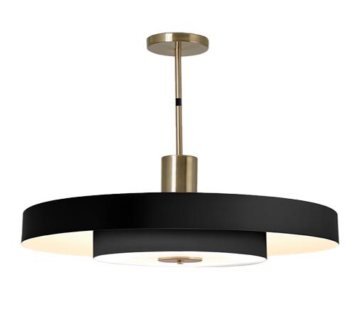 Colgante doble Acopla XL 4xG9 interior y 4xG9 inferior 60x44cm negro y bronce